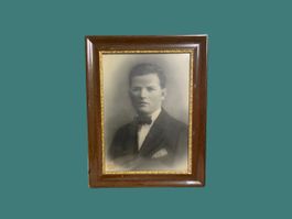 Alte Fotos im Rahmen, Vintage, Holz, Portrait,2 Stk.