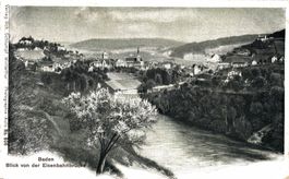 Baden. Blick von der Eisenbahnbrücke (Hch. Schlumpf)