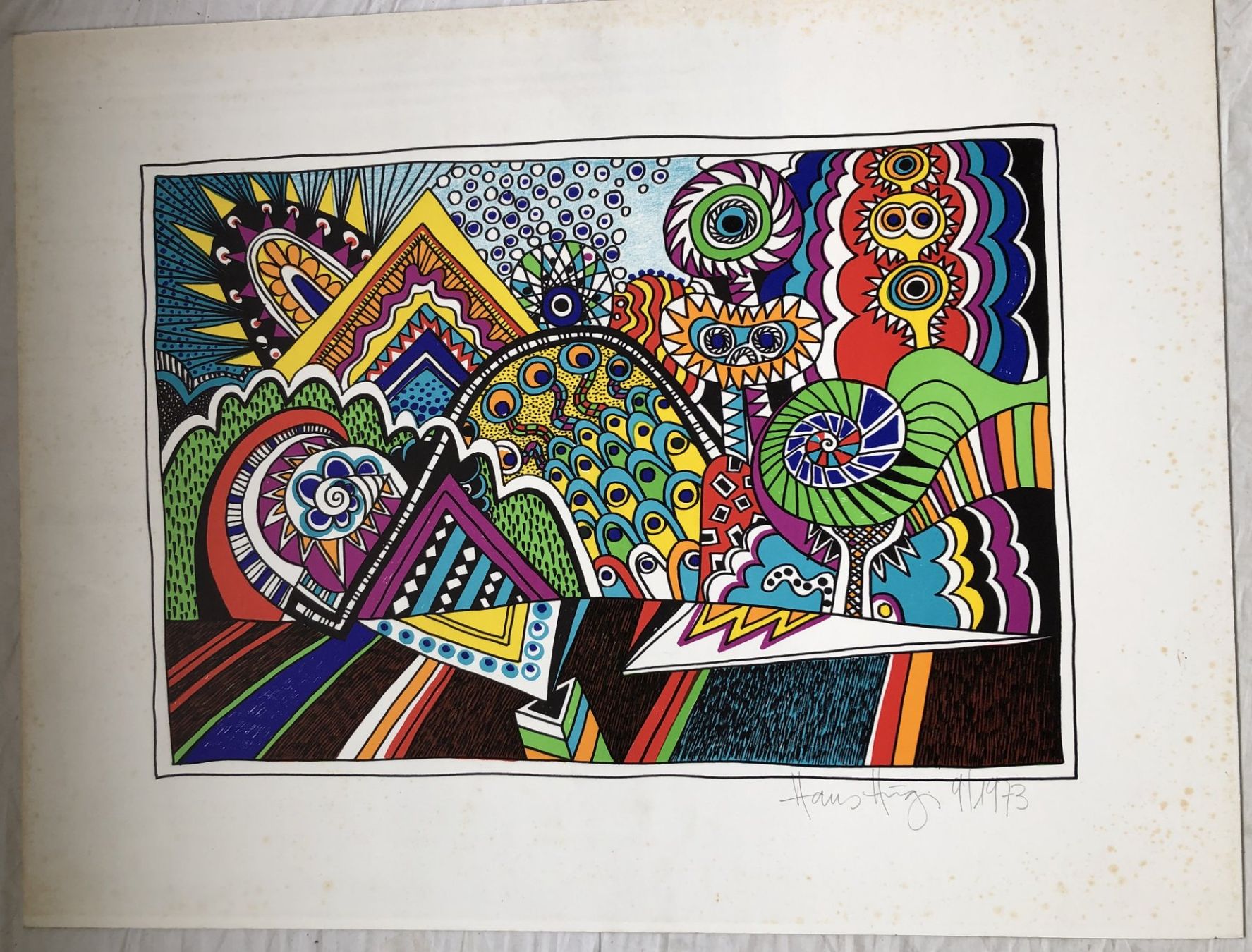 Grafica & Litografie: 2x Hans Hügi - Originallithografien - 1973 - Pop Art – Usato da Schaffhausen venduto da durruti 1