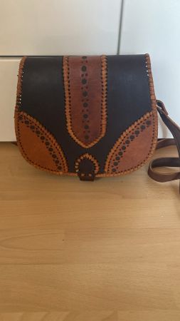 Ledertasche braun mit Flechtmuster guter Zustand