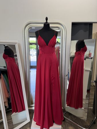 Rotes langes Abendkleid Größe 36