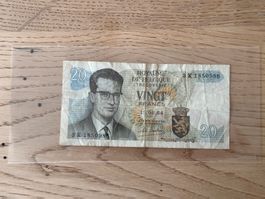 20 Belgische Franken Note von 1964 - Selten! Top Zustand