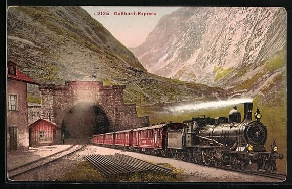 Cartoline postali: Zug vom Gotthard-Express verlässt den G – Usato da Berlin venduto da bartko-reher