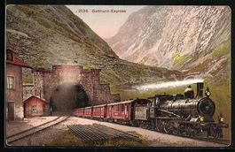 Zug vom Gotthard-Express verlässt den G