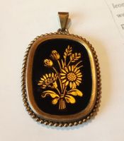 Medallion Anhänger Pendant Blumen 800er Silber Vintage Antik