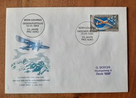 Enveloppe timbrée Pro Aero 25e anniversaire, jour d'émission