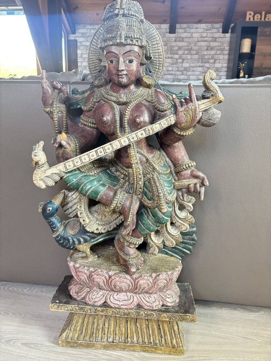 Sculture & Statue: Saravati déesse bois antique – Usato da Matran venduto da oli_6mym