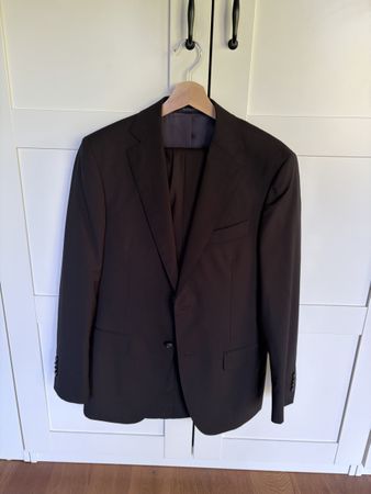 Herren Anzug Schwarz Suitsupply 100% Wolle Grösse 46