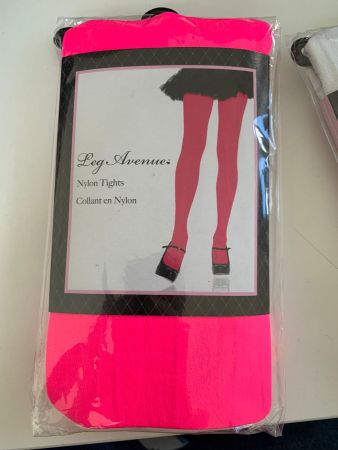 Collant Leg Avenue neuf, rose fluo - Taille unique!