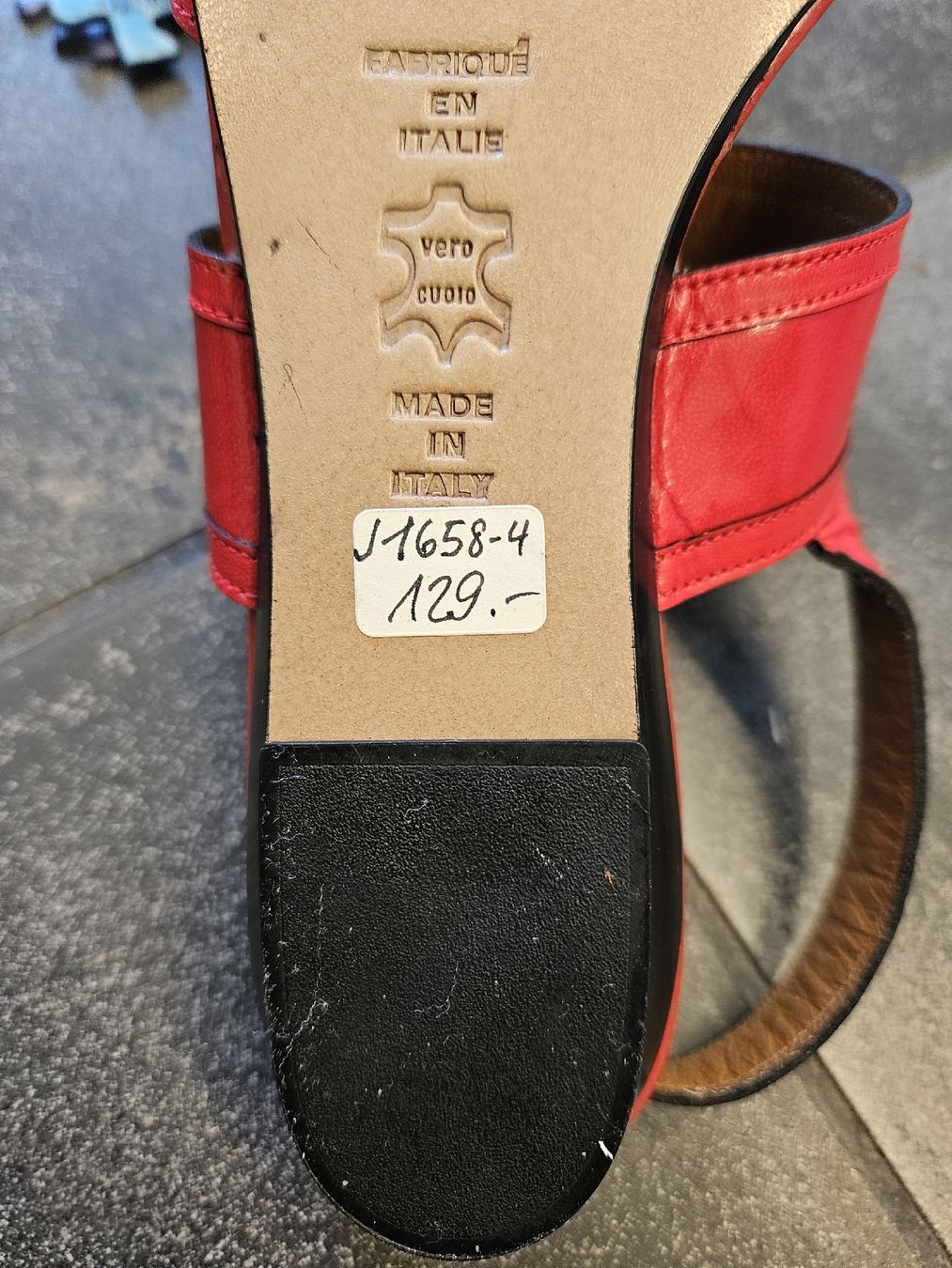 Scarpe da donna: Damensandalen rot Leder Grösse 36 1/2 Jeannot – Nuovo (secondo la descrizione) da Ormalingen venduto da nomolnoi 4