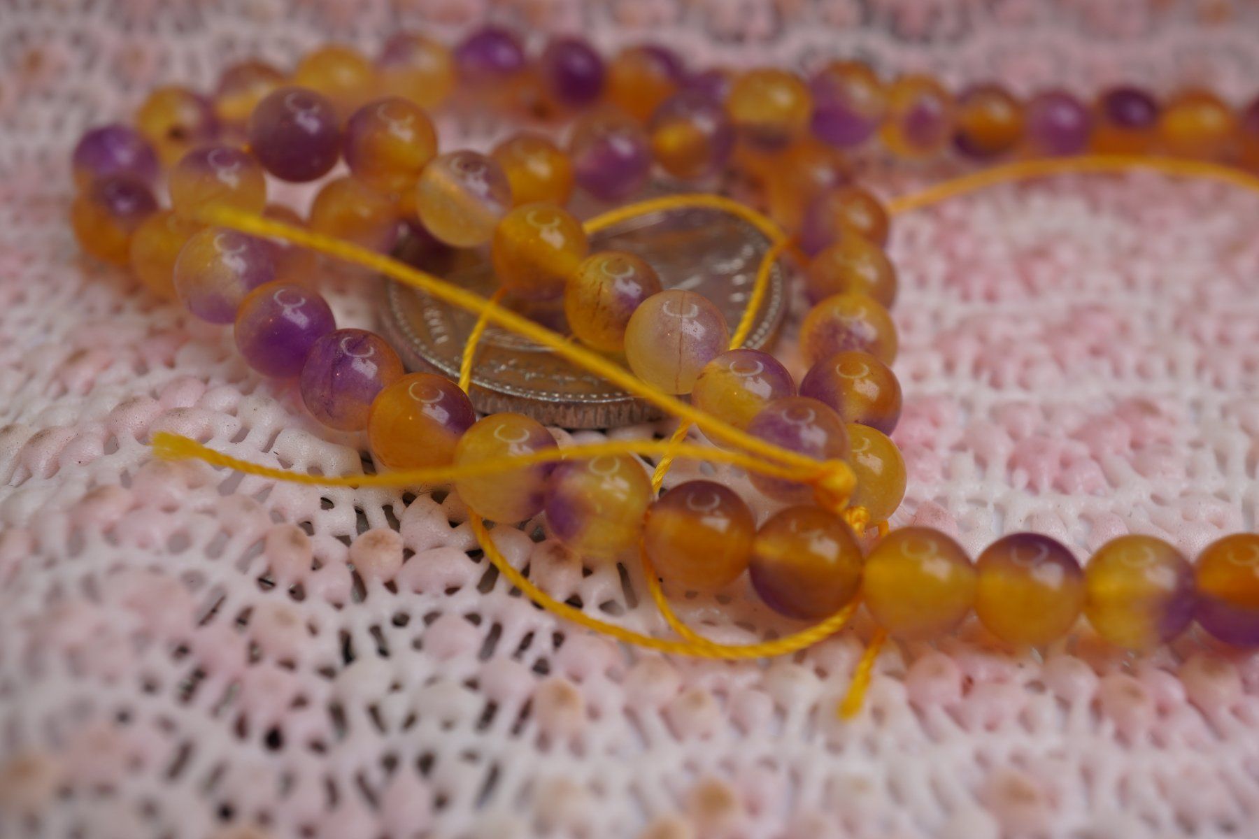 Ketten: Kugel Strang   6mm  Mandarin Amethyst    Gebrannt – Neu und originalverpackt aus Eschenbach von Fengg 7