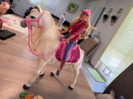 Barbie Reitset mit laufendem Pferd und Zubehör