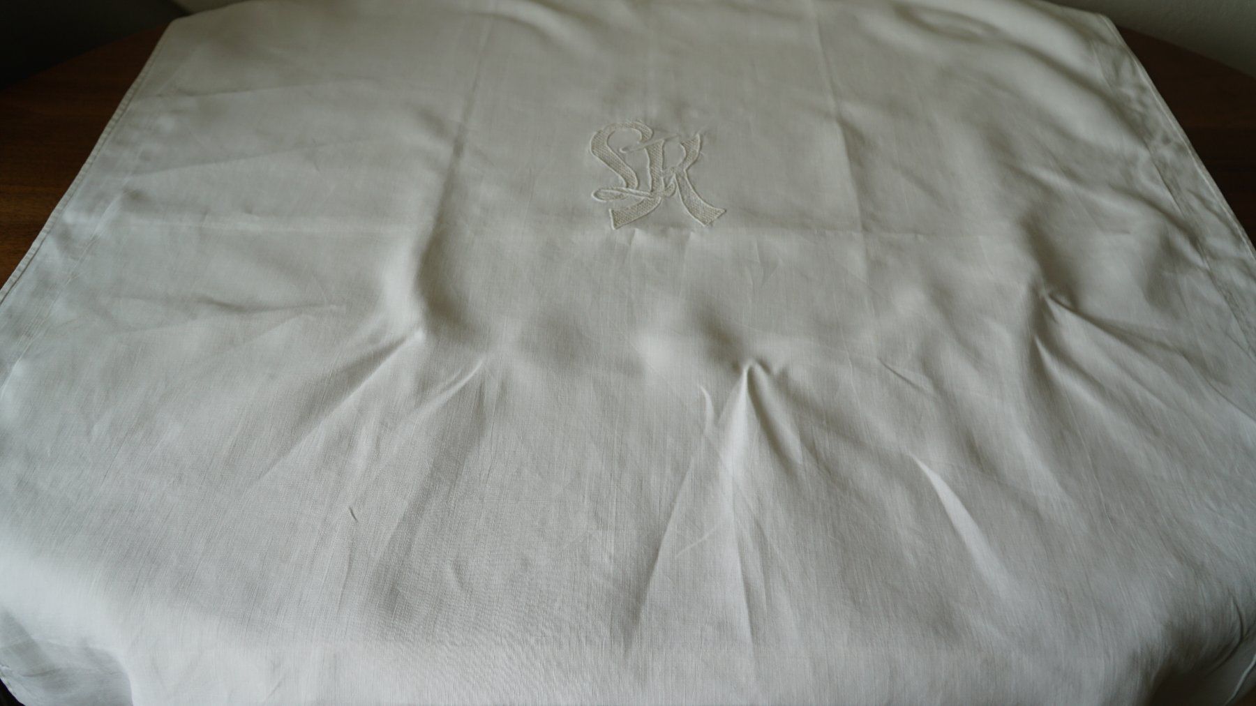 Biancheria da letto: Leinen Kissenbezug Monogram  LK – Usato da Bern venduto da Antikbatik 2