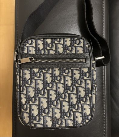 Dior Messenger Pouch Oblique Jacquard Beige/Black