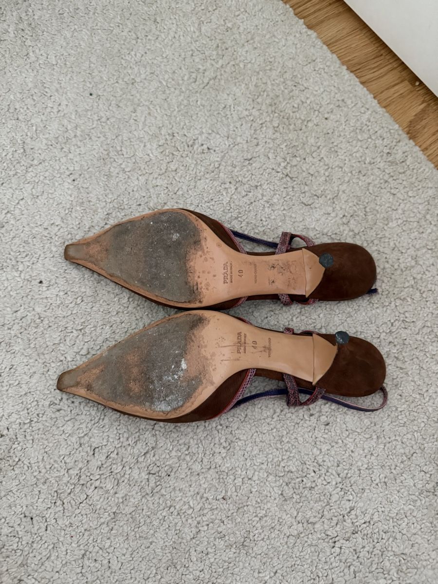 Prada Damenschuhe: Prada Vintage Slingback Pumps/ Braun/Rosa/ Gr. 40 – Gebraucht aus Rotkreuz von mes_ghs8 2