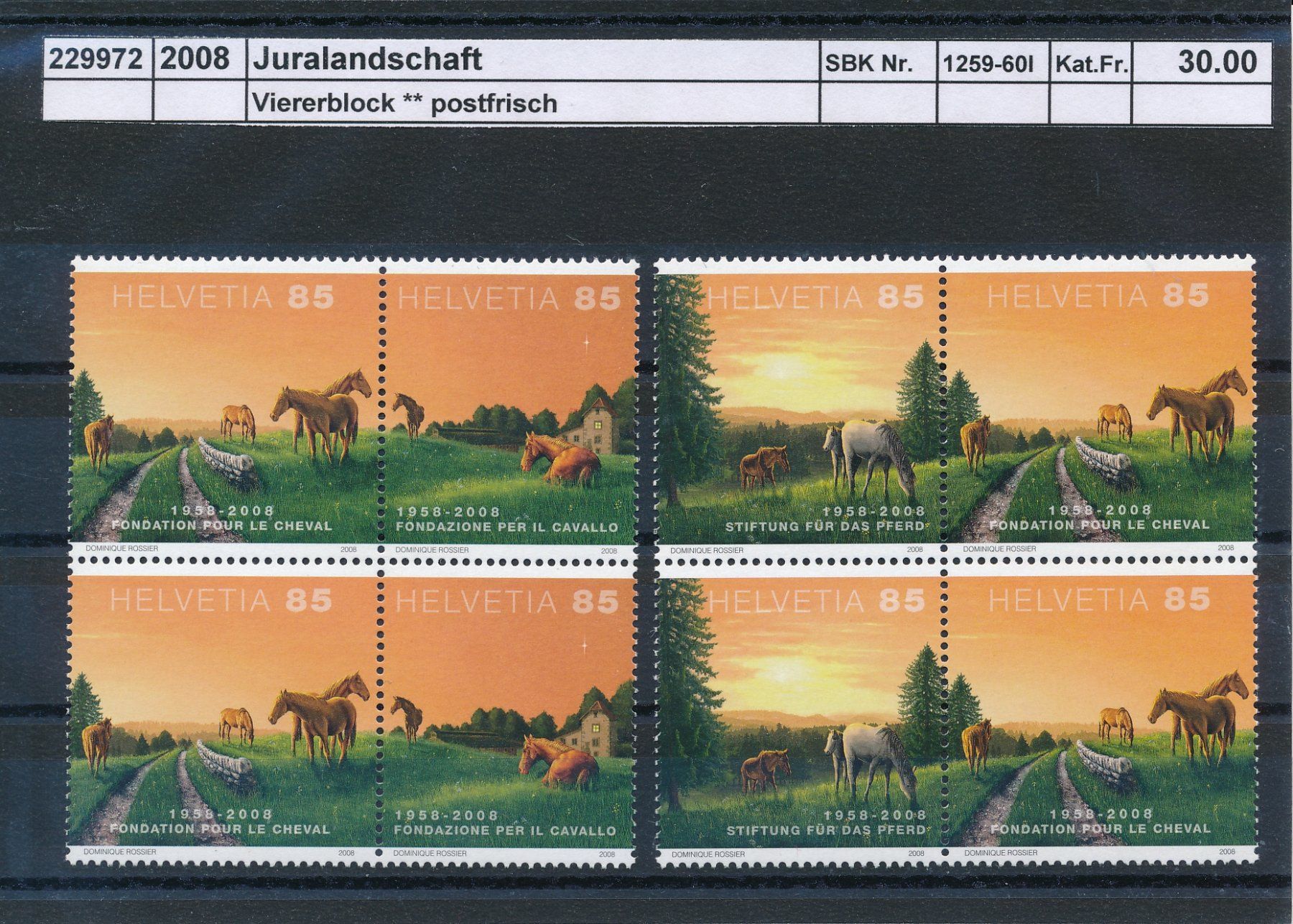Tutti i francobolli: 2008 Viererblöcke, "Juralandschaft", ** postfrisch – Nuovo (secondo la descrizione) da Winterthur venduto da Zupogeru