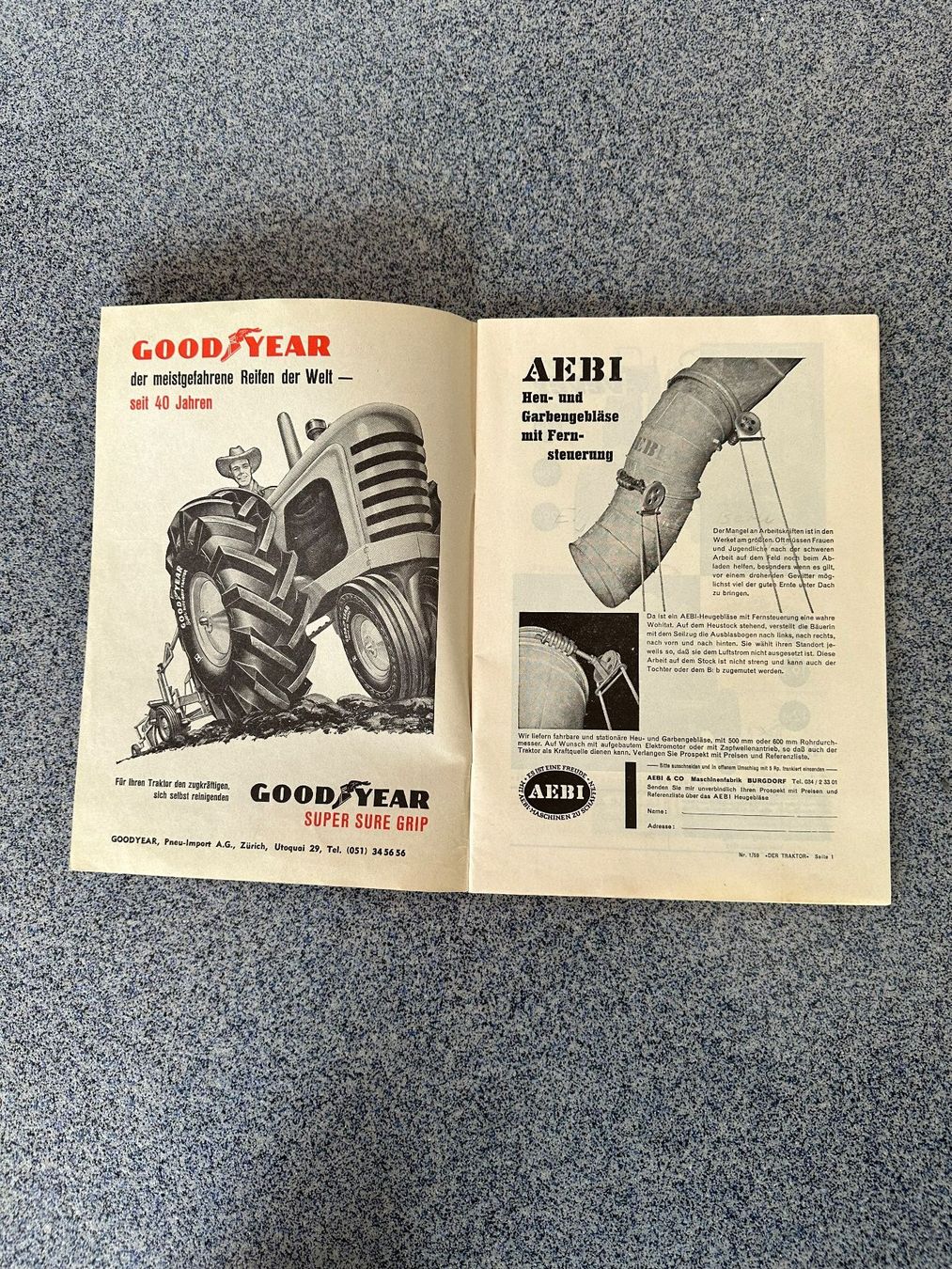Riviste & Magazine: Zeitschrift , der Traktor , 1959 – Usato da Boswil venduto da pavo1 1