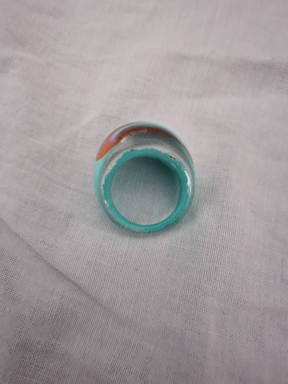 Anelli: Vintage Ring in Türkis mit Retro-Muster – Usato da Luzern venduto da Lin_1970 1