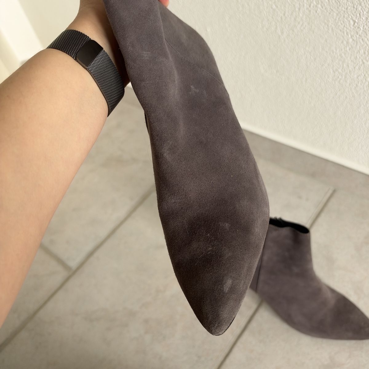 Dune London Scarpe da donna: Gray suede ankle boots with heels – Usato da Zofingen venduto da JumpInVintage 5