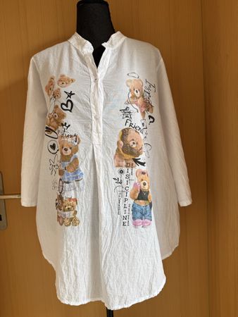 Baumwolltunika mit Bärendruck
