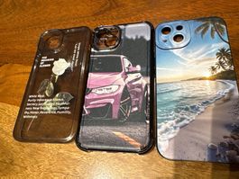 3 Schutzhüllen für iPhone 13 verschiedene Motive gebraucht