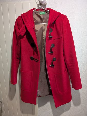 Benetton Winter Dufflecoat, rot, Grösse 38, neuwertig