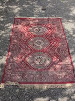 Seltener Orientteppich rot/beige, Vintage, Sommer-Deko 