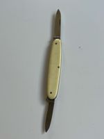 Taschenmesser rostfrei zwei Klingen helles Gehäuse(2S4)