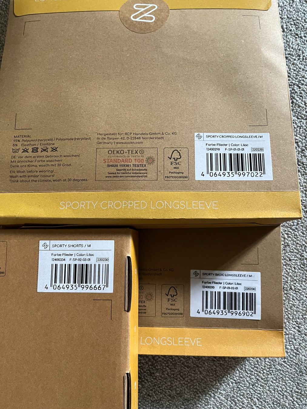 Lotti di vestiti: ZOCKN Sport Set Lila, Grösse S oder M Fabrikneu – Nuovo e nell'imballaggio originale da Rekingen AG venduto da Barmaleus 4