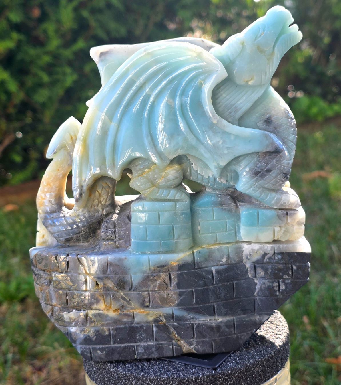 Mineralien & Heilsteine: Amazonit Drache 🐉💙💚 1.8kg – Neu und originalverpackt aus Matzingen von Shay_Crystalz