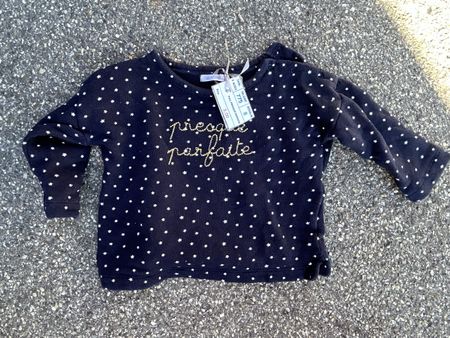 Pull enfant bleu marine motif étoiles taille 9 mois