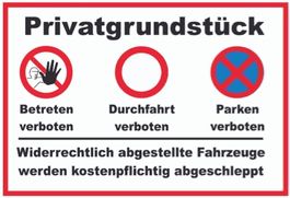 Blechschild-PRIVATGRUNDSTÜCK-BETRETEN VE