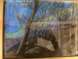 Gerahmtes Bild "Winterwald" mit Schnee, Grösse 30x40cm