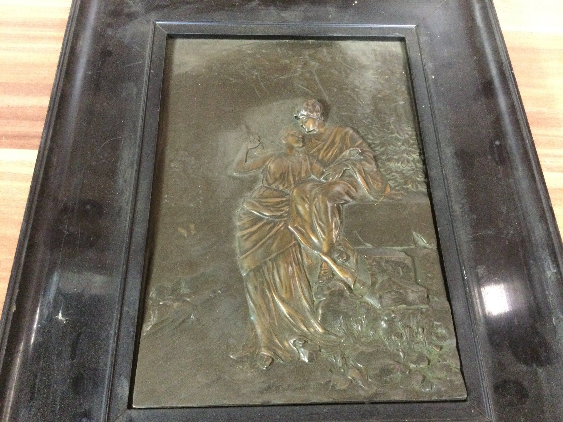 Attrezzi da lavoro: Altes Bild die Liebenden Relief mit Bronzeoptik – Usato da Wangen SZ venduto da kuriosum12 6