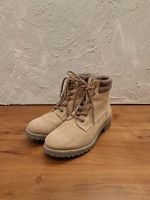 Beige Schnürstiefel Gr. 40 Herbst Winter Schuhe Stiefeletten