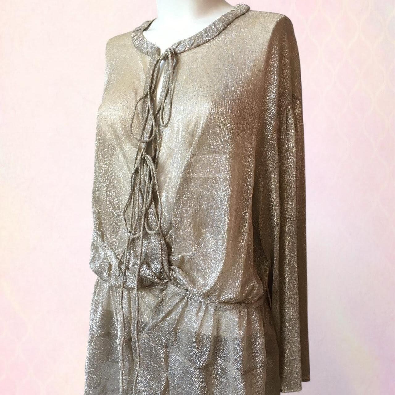 Iro Top: Blouse dorée metalique IRO - taille 42 – Usato da Troinex venduto da Irisglo 1