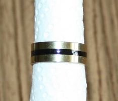 Fingerring Stahl gold-schwarz Ø 18mm NEU (48)