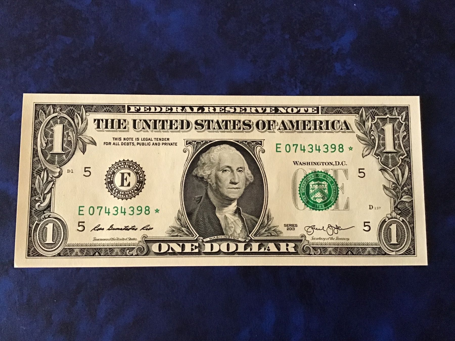 Banconote: USA 1 $ Sternchenbanknote * – Usato da Urtenen-Schönbühl venduto da absolut08
