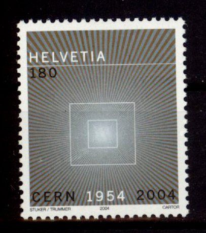 Alle Briefmarken: 2004, Sondermarke 50 Jahre CERN ** – Gebraucht aus Willisau von Vollstempel