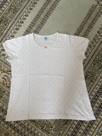 Pink cotton petit bateau short sleeved pajama