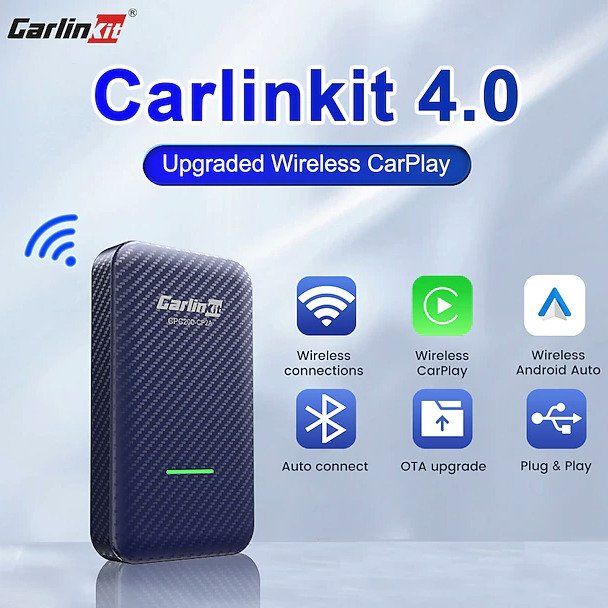 Carlinkit 4.0 Wireless Apple Carplay + Android Auto Adapter