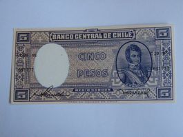 Banknote 5 Pesos Banco Central de Chile, Zustand Wie Neu