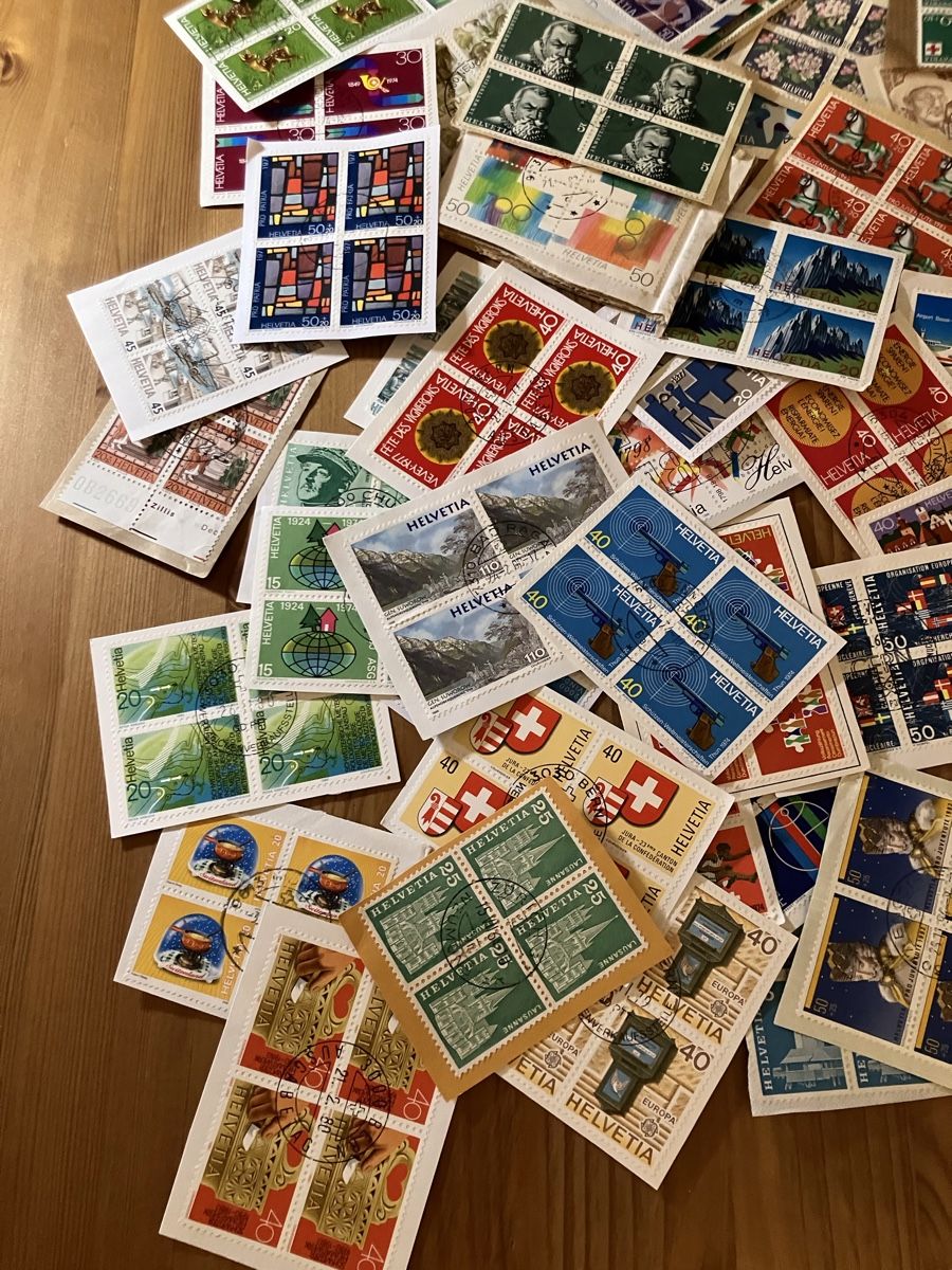 Alle Briefmarken: 4er Blocks schweiz – Gebraucht aus Bettwiesen von Jumpingfox 1