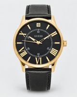 Montre GUESS homme U411G3M – Noir & Doré – Bracelet cuir
