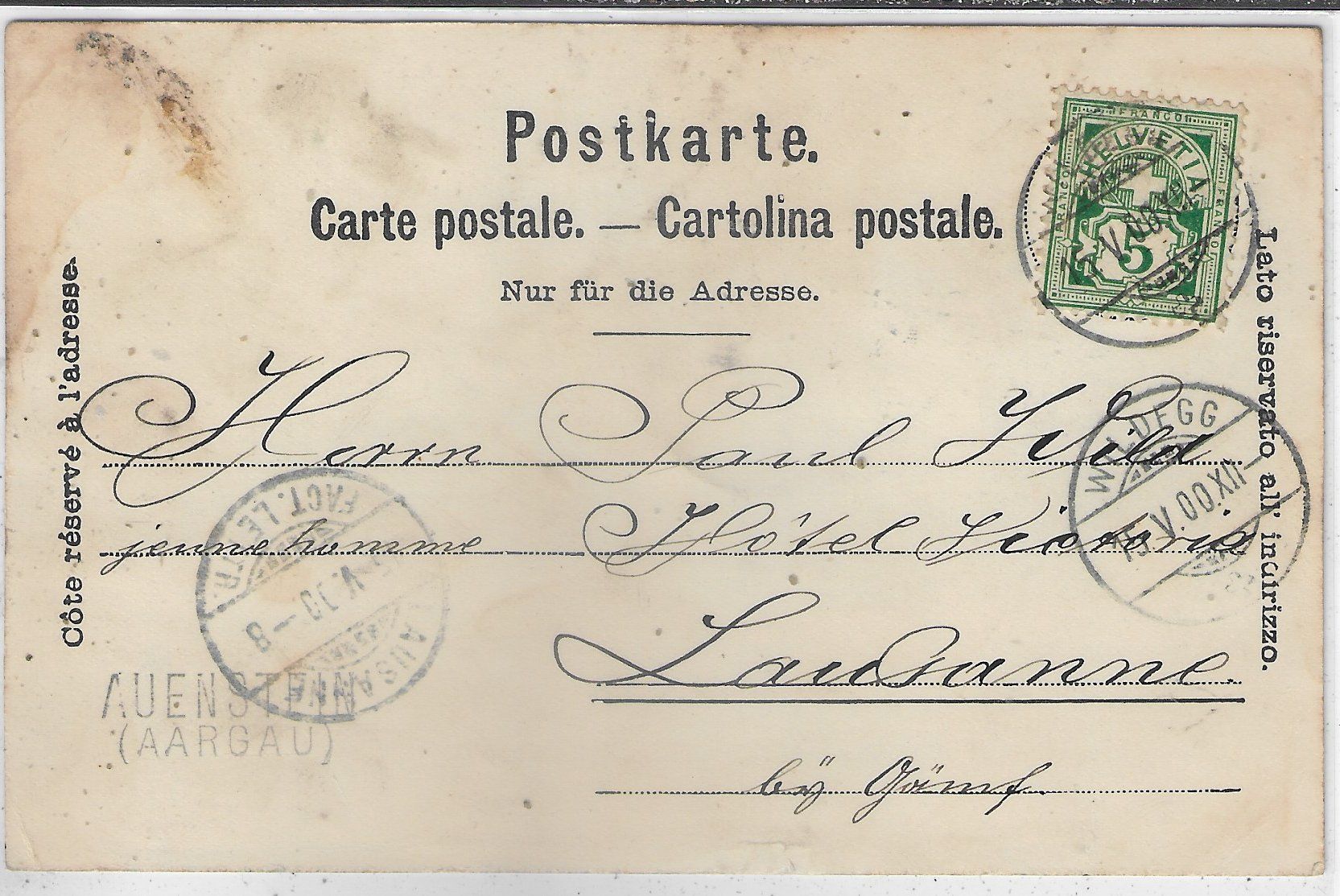 Cartoline postali: Gruss aus Auenstein – Difettoso da Ettingen venduto da Kartenplanet 1
