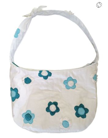 Tasche mit blauen Blümchen