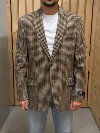 Brook Taverner 100% Wolle Houndstooth Blazer Jacke