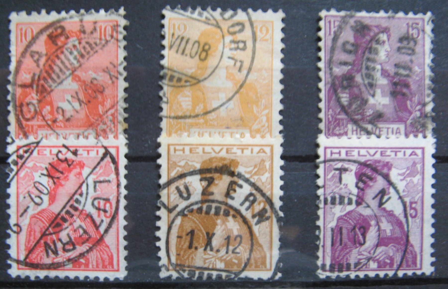 Tutti i francobolli: 1907 / 1909 Helvetia Brustbild gestempelt – Usato da Frauenfeld venduto da Interessent1