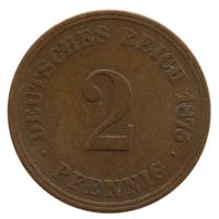 Deutschland Kaiserreich 2 Pfennig 1875 J