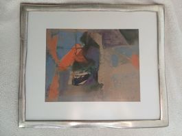 Abstraktes Aquarell Corhuf 53 gerahmt guter Zustand
